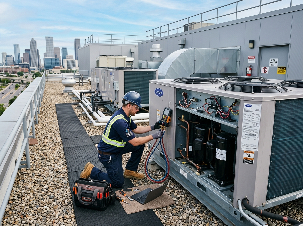 Rooftop HVAC maintenance